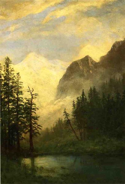 Albert Bierstadt Oil Painting Mountain Landscape 3 - Click Image to Close